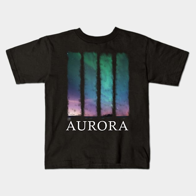 Aurora Kids T-Shirt by Ginstore